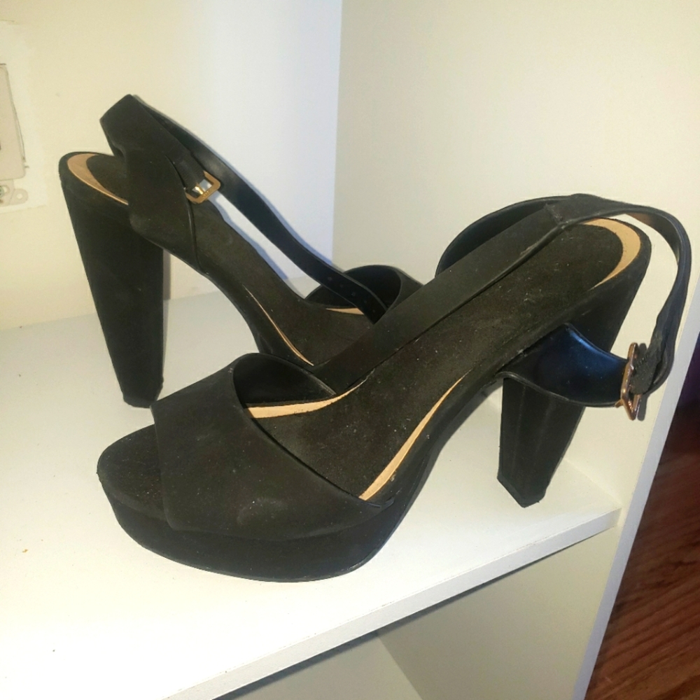 ASOS black chunky platform heels size 7.5